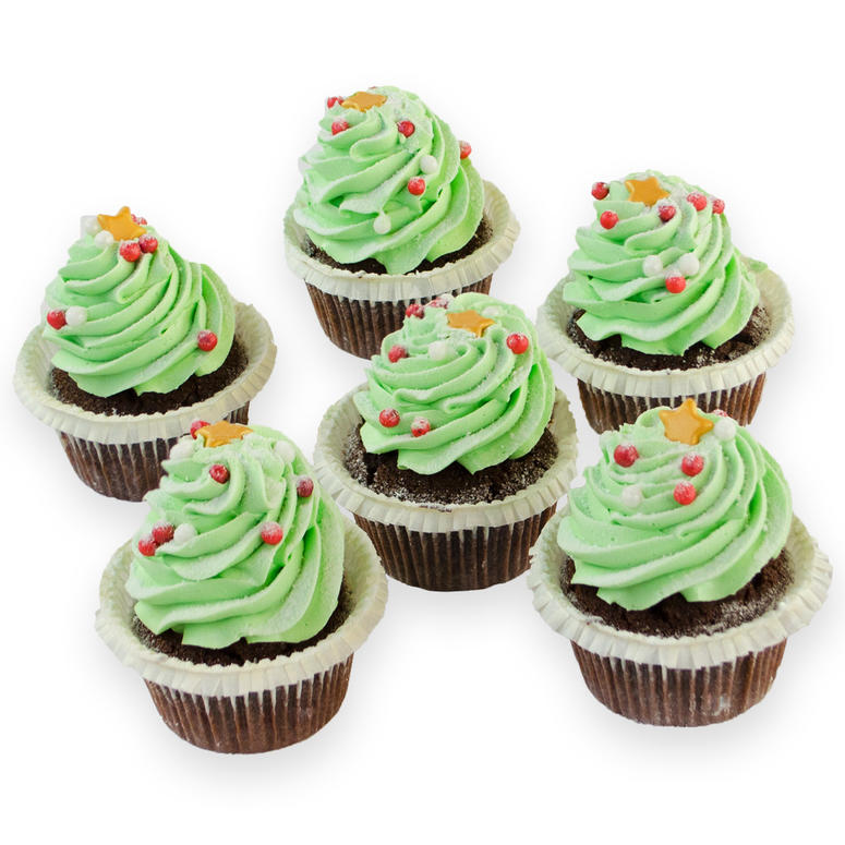 Kerstboom cupcakes