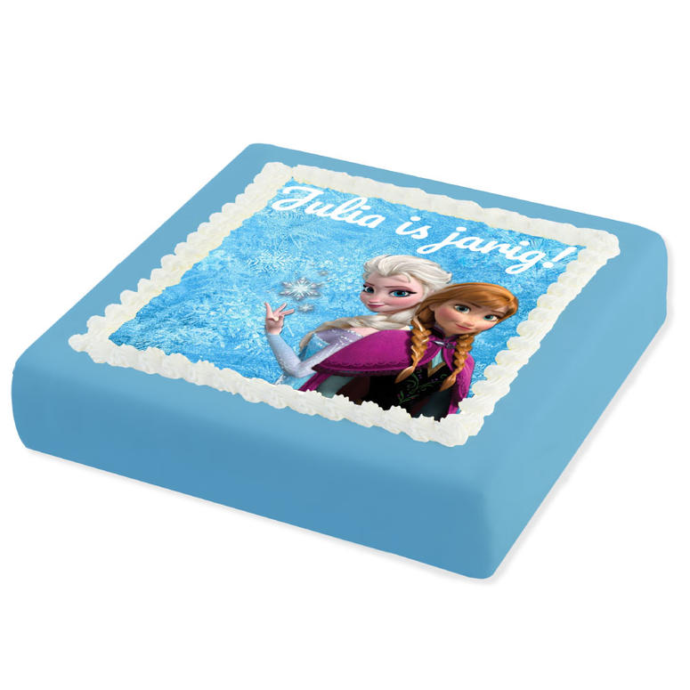 Frozen Marsepeintaart | 8-45 pers | Kindertaart