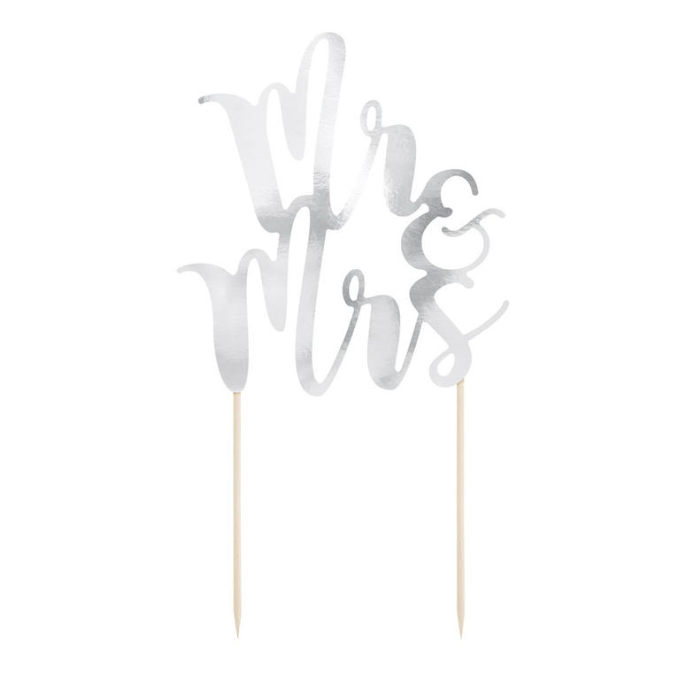 Mr&Mrs topper Zilver