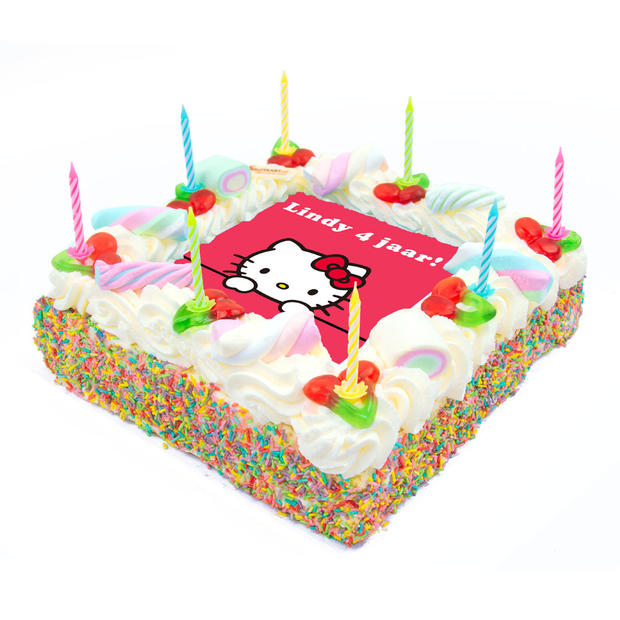 Feestelijke Hello Kitty verjaardagstaart