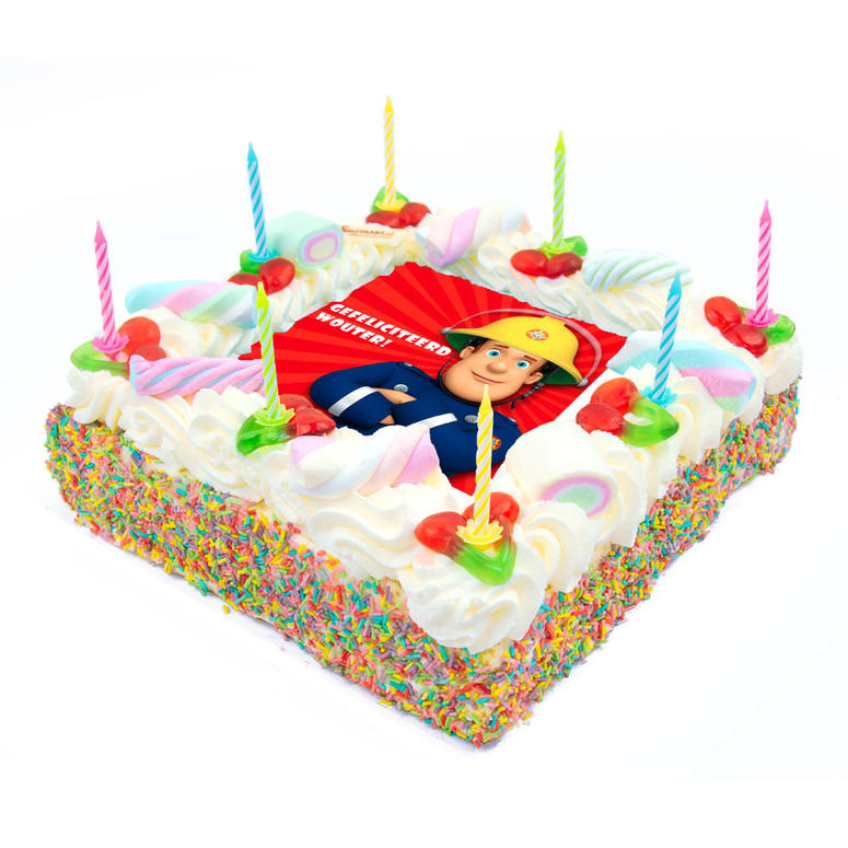Brandweerman Sam Verjaardagstaart | 8-25 pers | Kindertaart
