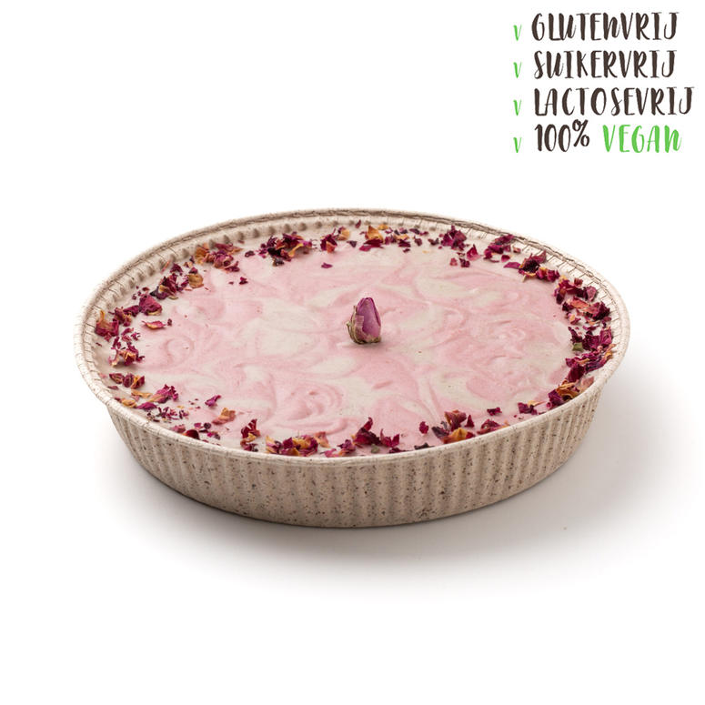 Strawberry Rose Taart | 8 pers | Vegan glutenvrij