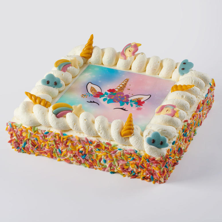 Unicorn verjaardagstaart