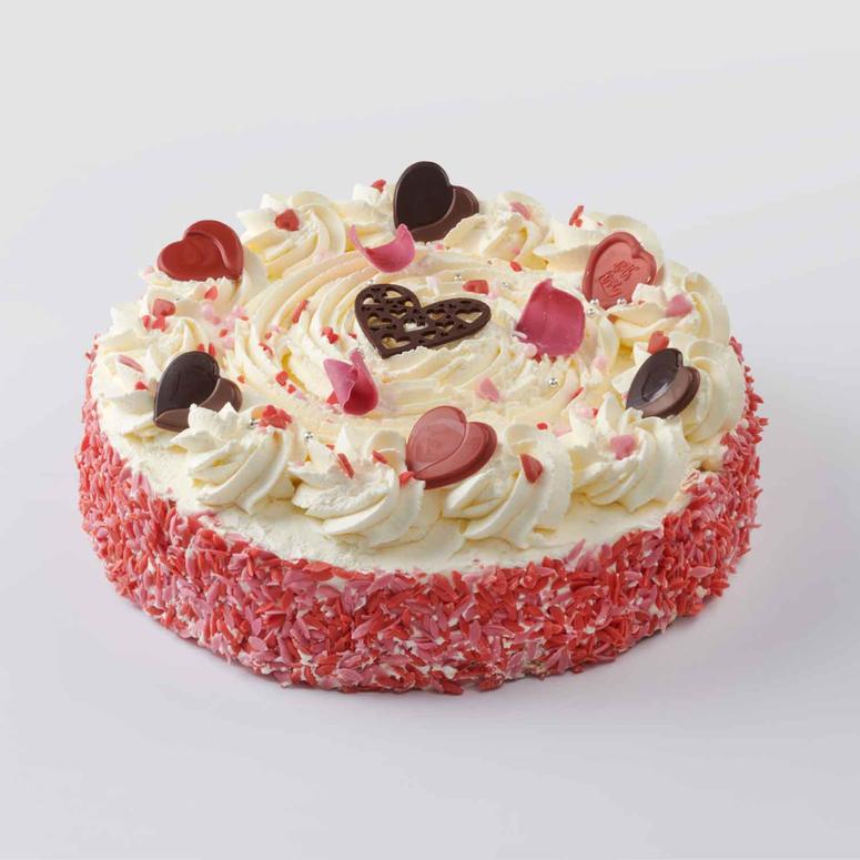 Ronde liefdevolle slagroomtaart