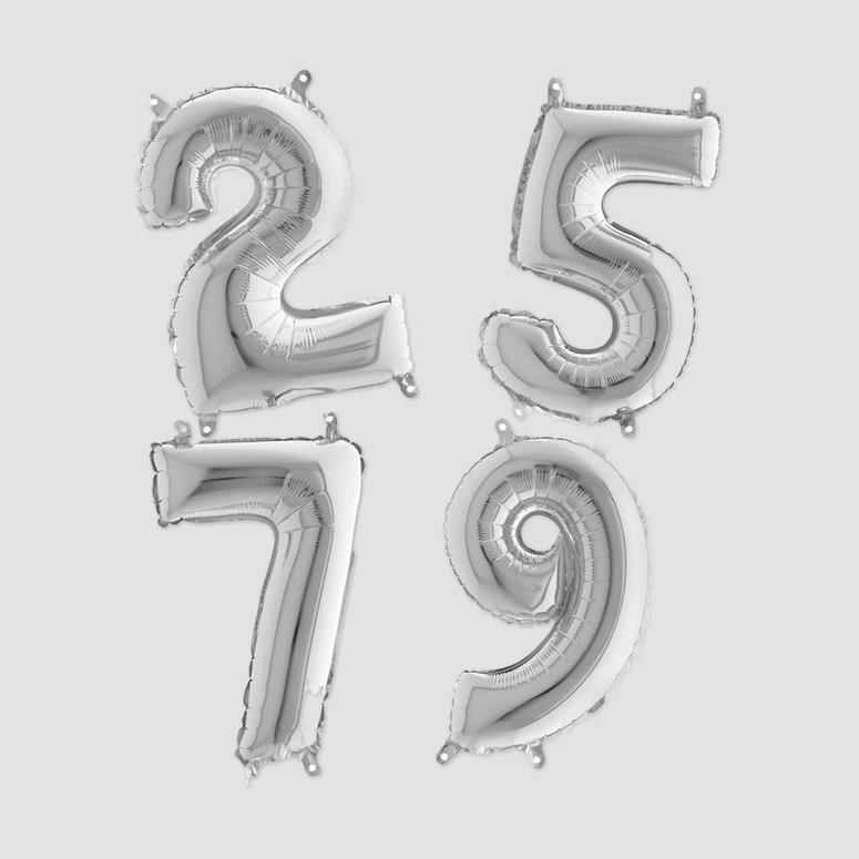 Cijfer ballon zilver