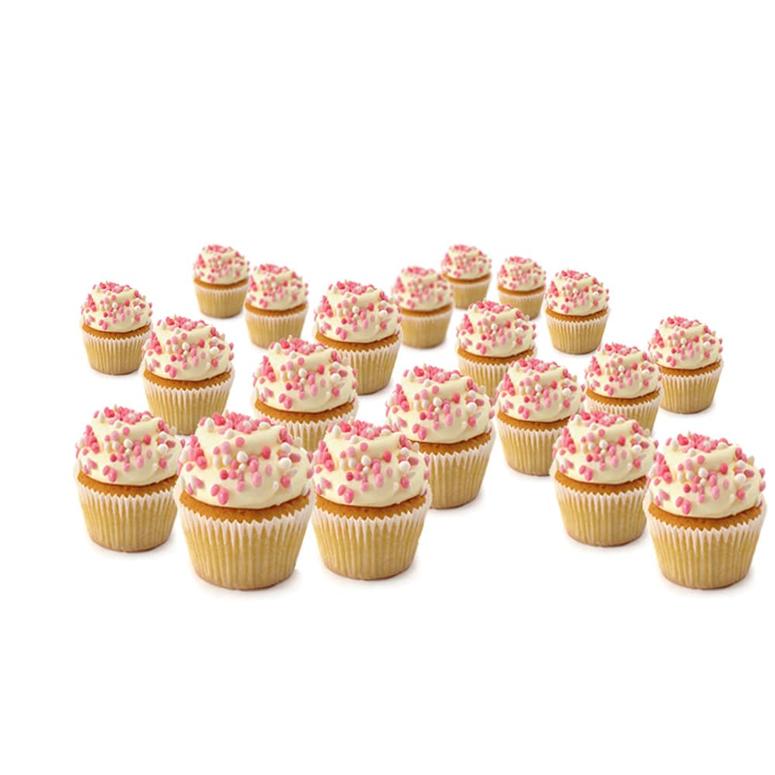Mini Roze Geboorte cupcakes bestellen