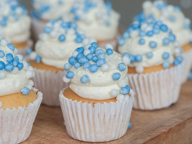 Mini-Blue Geboorte Cupcakes bestellen |