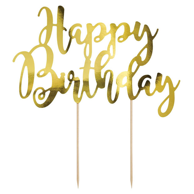Happy Birthday topper Goud Happy Birthday topper Goud
